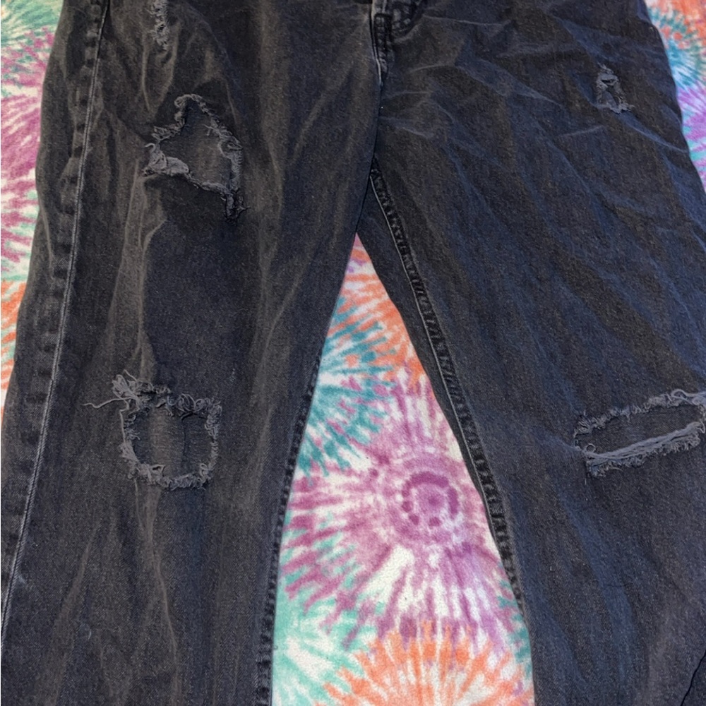Distressed Black Women's Jeans